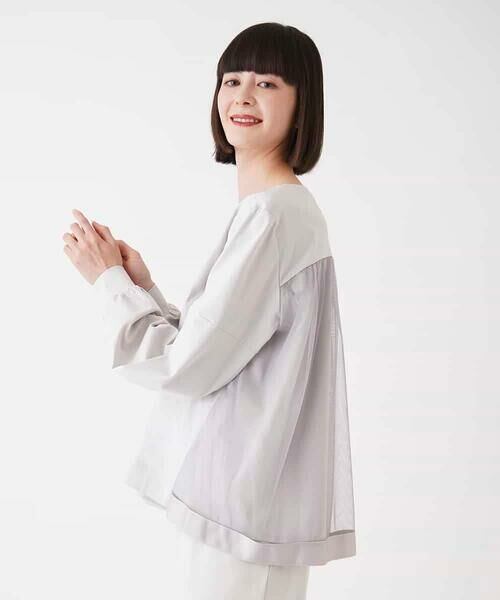 HIROKO BIS GRANDE / ヒロコビス グランデ カットソー | 【大きいサイズ】チュールジョイントカットソー /洗濯機で洗える | 詳細18
