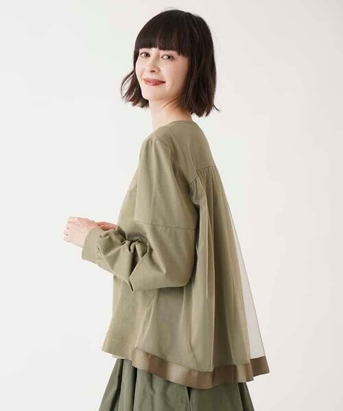 HIROKO BIS GRANDE / ヒロコビス グランデ カットソー | 【大きいサイズ】チュールジョイントカットソー /洗濯機で洗える | 詳細9