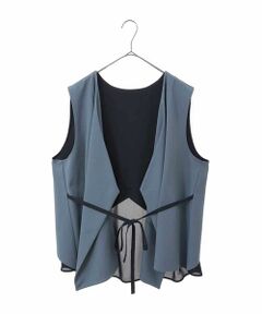 HIROKO BIS GRANDE / ヒロコビス グランデ ベスト | 【大きいサイズ】フロントドレープジャージージレ /洗濯機で洗える