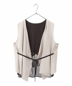 HIROKO BIS GRANDE / ヒロコビス グランデ ベスト | 【大きいサイズ】フロントドレープジャージージレ /洗濯機で洗える