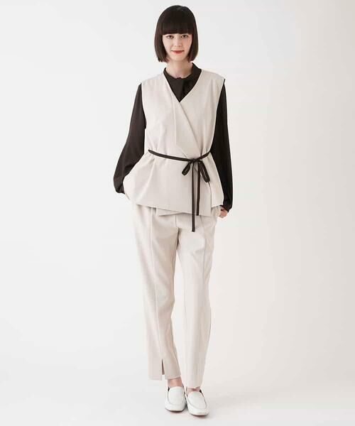 HIROKO BIS GRANDE / ヒロコビス グランデ ベスト | 【大きいサイズ】フロントドレープジャージージレ /洗濯機で洗える | 詳細11