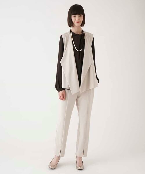 HIROKO BIS GRANDE / ヒロコビス グランデ ベスト | 【大きいサイズ】フロントドレープジャージージレ /洗濯機で洗える | 詳細14