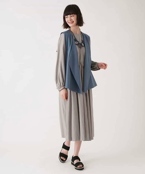 HIROKO BIS GRANDE / ヒロコビス グランデ ベスト | 【大きいサイズ】フロントドレープジャージージレ /洗濯機で洗える | 詳細17