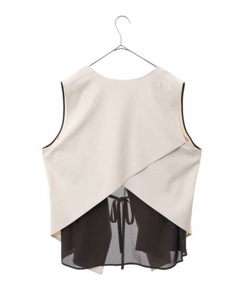 HIROKO BIS GRANDE / ヒロコビス グランデ ベスト | 【大きいサイズ】フロントドレープジャージージレ /洗濯機で洗える | 詳細2