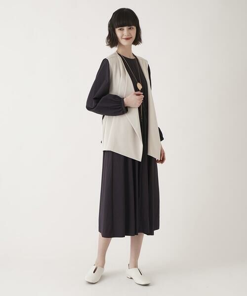 HIROKO BIS GRANDE / ヒロコビス グランデ ベスト | 【大きいサイズ】フロントドレープジャージージレ /洗濯機で洗える | 詳細20