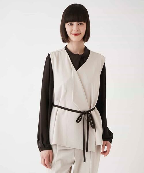 HIROKO BIS GRANDE / ヒロコビス グランデ ベスト | 【大きいサイズ】フロントドレープジャージージレ /洗濯機で洗える | 詳細7