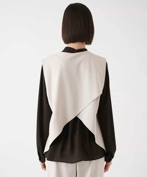 HIROKO BIS GRANDE / ヒロコビス グランデ ベスト | 【大きいサイズ】フロントドレープジャージージレ /洗濯機で洗える | 詳細9