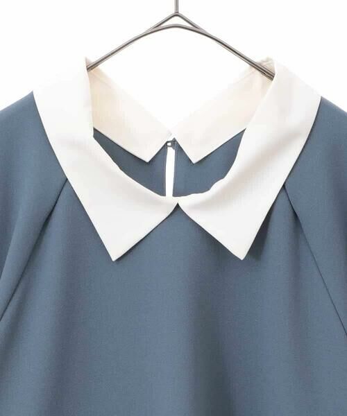 HIROKO BIS GRANDE / ヒロコビス グランデ チュニック | 【大きいサイズ】襟付きジャージーチュニックブラウス /洗える | 詳細2