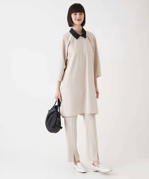 HIROKO BIS GRANDE / ヒロコビス グランデ チュニック | 【大きいサイズ】襟付きジャージーチュニックブラウス /洗える | 詳細12