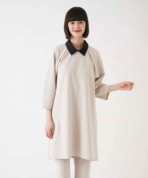 HIROKO BIS GRANDE / ヒロコビス グランデ チュニック | 【大きいサイズ】襟付きジャージーチュニックブラウス /洗える | 詳細14