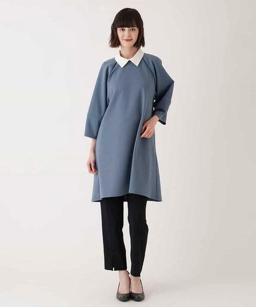 HIROKO BIS GRANDE / ヒロコビス グランデ チュニック | 【大きいサイズ】襟付きジャージーチュニックブラウス /洗える | 詳細16