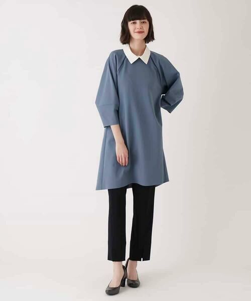 HIROKO BIS GRANDE / ヒロコビス グランデ チュニック | 【大きいサイズ】襟付きジャージーチュニックブラウス /洗える | 詳細17