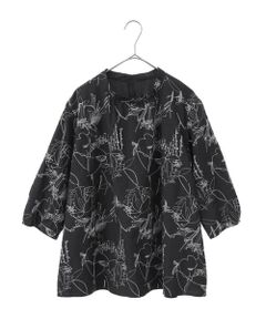 HIROKO BIS GRANDE / ヒロコビス グランデ シャツ・ブラウス | 【大きいサイズ】線描き刺繍デザインブラウス /洗える