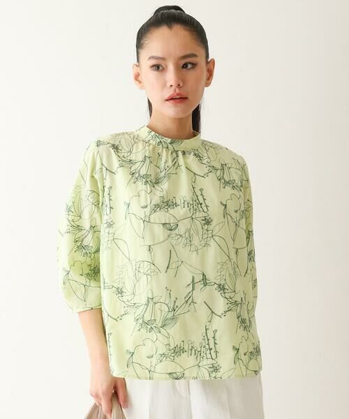 HIROKO BIS GRANDE / ヒロコビス グランデ シャツ・ブラウス | 【大きいサイズ】線描き刺繍デザインブラウス /洗える | 詳細1