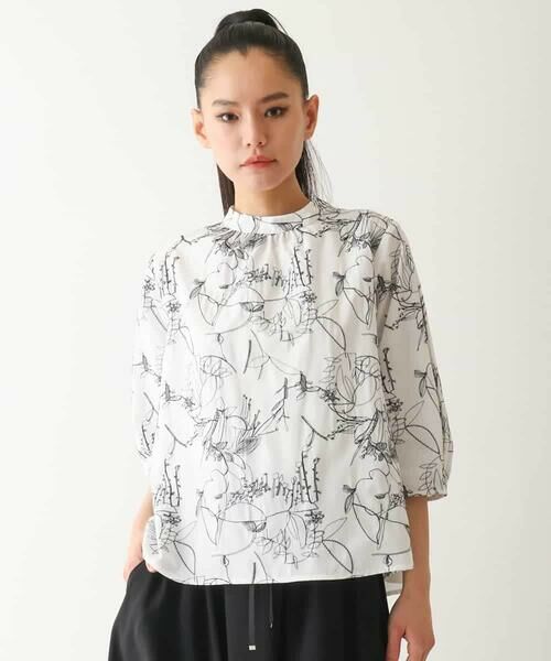 HIROKO BIS GRANDE / ヒロコビス グランデ シャツ・ブラウス | 【大きいサイズ】線描き刺繍デザインブラウス /洗える | 詳細10