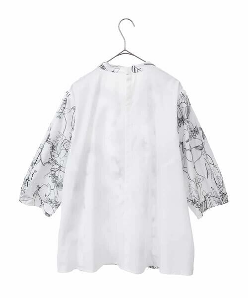 HIROKO BIS GRANDE / ヒロコビス グランデ シャツ・ブラウス | 【大きいサイズ】線描き刺繍デザインブラウス /洗える | 詳細2