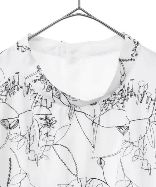 HIROKO BIS GRANDE / ヒロコビス グランデ シャツ・ブラウス | 【大きいサイズ】線描き刺繍デザインブラウス /洗える | 詳細3