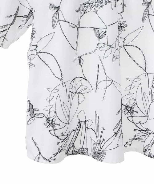HIROKO BIS GRANDE / ヒロコビス グランデ シャツ・ブラウス | 【大きいサイズ】線描き刺繍デザインブラウス /洗える | 詳細5