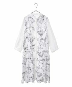 HIROKO BIS GRANDE / ヒロコビス グランデ シャツ・ブラウス | 【大きいサイズ】線描き刺繍ロング丈ブラウス /洗える