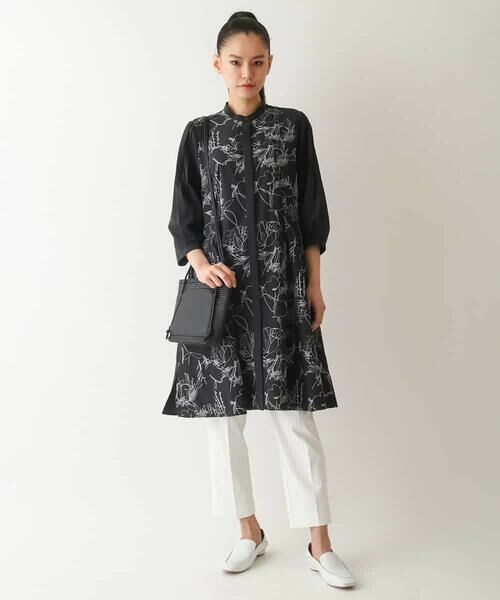 HIROKO BIS GRANDE / ヒロコビス グランデ シャツ・ブラウス | 【大きいサイズ】線描き刺繍ロング丈ブラウス /洗える | 詳細11