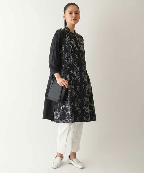 HIROKO BIS GRANDE / ヒロコビス グランデ シャツ・ブラウス | 【大きいサイズ】線描き刺繍ロング丈ブラウス /洗える | 詳細12