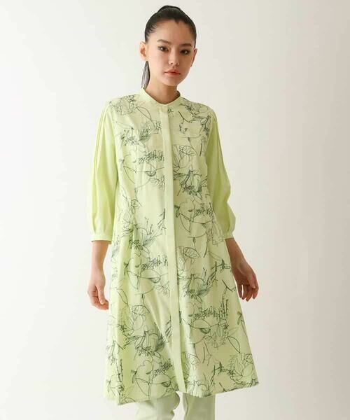 HIROKO BIS GRANDE / ヒロコビス グランデ シャツ・ブラウス | 【大きいサイズ】線描き刺繍ロング丈ブラウス /洗える | 詳細4