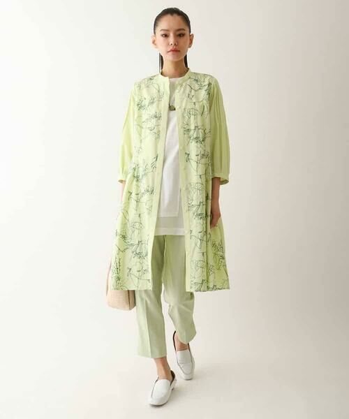 HIROKO BIS GRANDE / ヒロコビス グランデ シャツ・ブラウス | 【大きいサイズ】線描き刺繍ロング丈ブラウス /洗える | 詳細5