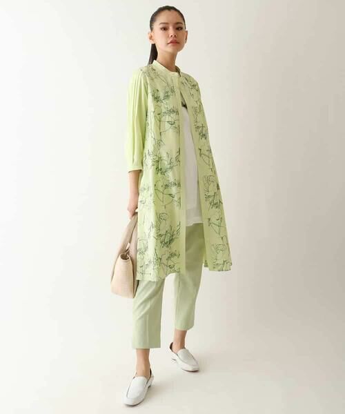 HIROKO BIS GRANDE / ヒロコビス グランデ シャツ・ブラウス | 【大きいサイズ】線描き刺繍ロング丈ブラウス /洗える | 詳細6