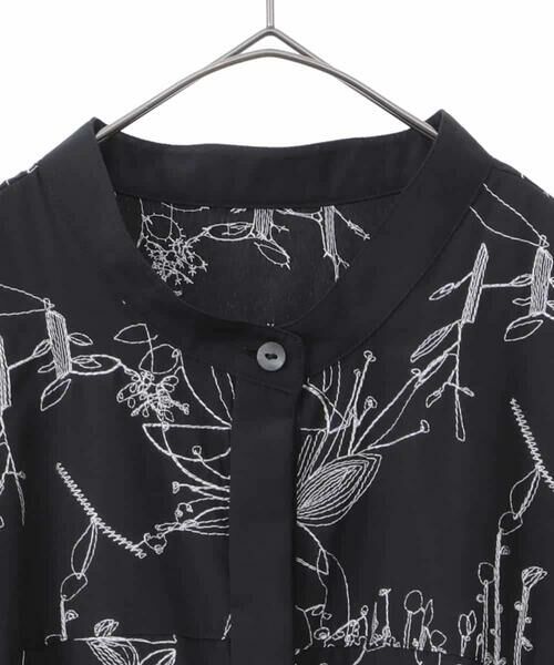 HIROKO BIS GRANDE / ヒロコビス グランデ シャツ・ブラウス | 【大きいサイズ】線描き刺繍ロング丈ブラウス /洗える | 詳細15