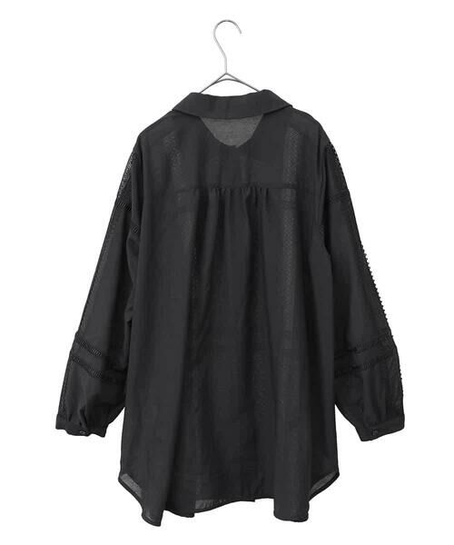 HIROKO BIS GRANDE / ヒロコビス グランデ シャツ・ブラウス | 【大きいサイズ】デコレーション刺繍ドライシアーシャツ /洗濯機で洗える | 詳細1