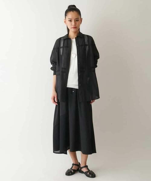 HIROKO BIS GRANDE / ヒロコビス グランデ シャツ・ブラウス | 【大きいサイズ】デコレーション刺繍ドライシアーシャツ /洗濯機で洗える | 詳細13