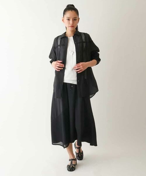 HIROKO BIS GRANDE / ヒロコビス グランデ シャツ・ブラウス | 【大きいサイズ】デコレーション刺繍ドライシアーシャツ /洗濯機で洗える | 詳細14