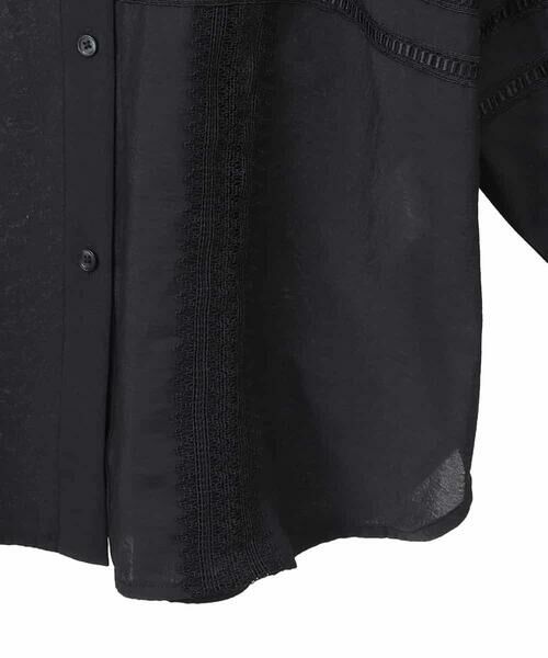 HIROKO BIS GRANDE / ヒロコビス グランデ シャツ・ブラウス | 【大きいサイズ】デコレーション刺繍ドライシアーシャツ /洗濯機で洗える | 詳細4