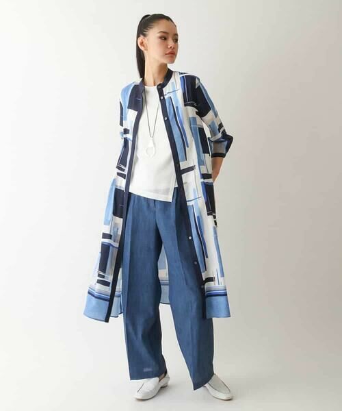 HIROKO BIS GRANDE / ヒロコビス グランデ ロング・マキシ丈ワンピース | 【大きいサイズ】グラフィカルプリントデザインワンピース /洗濯機で洗える | 詳細16