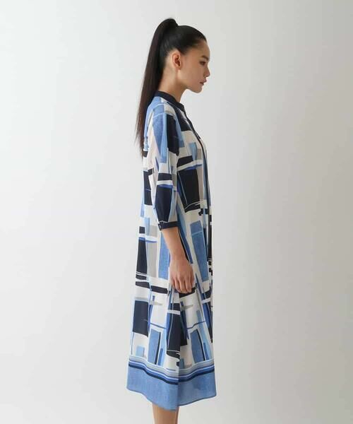 HIROKO BIS GRANDE / ヒロコビス グランデ ロング・マキシ丈ワンピース | 【大きいサイズ】グラフィカルプリントデザインワンピース /洗濯機で洗える | 詳細19