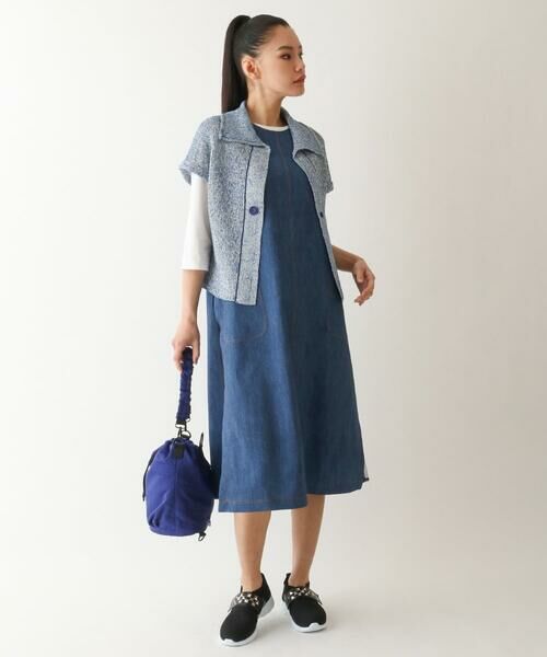 HIROKO BIS GRANDE / ヒロコビス グランデ ロング・マキシ丈スカート | 【大きいサイズ】サイドプリーツデニム風ジャンパースカート /洗える | 詳細13