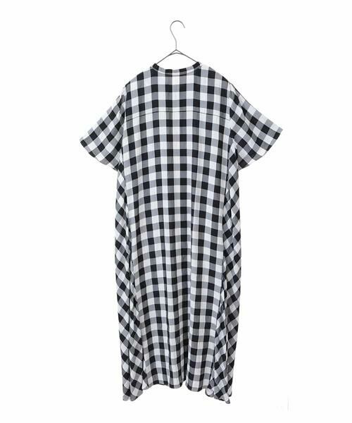 HIROKO BIS GRANDE / ヒロコビス グランデ ロング・マキシ丈ワンピース | 【大きいサイズ】ギンガムサッカーデザインワンピース /洗える | 詳細1