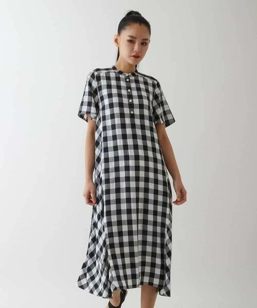 HIROKO BIS GRANDE / ヒロコビス グランデ ロング・マキシ丈ワンピース | 【大きいサイズ】ギンガムサッカーデザインワンピース /洗える | 詳細12