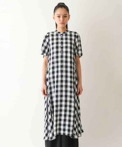 HIROKO BIS GRANDE / ヒロコビス グランデ ロング・マキシ丈ワンピース | 【大きいサイズ】ギンガムサッカーデザインワンピース /洗える | 詳細17