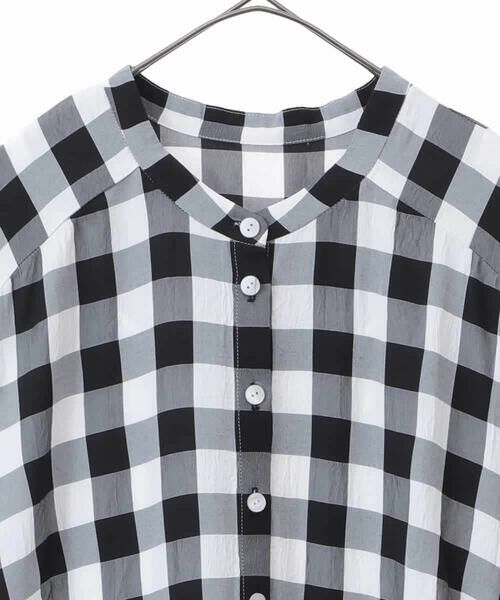 HIROKO BIS GRANDE / ヒロコビス グランデ ロング・マキシ丈ワンピース | 【大きいサイズ】ギンガムサッカーデザインワンピース /洗える | 詳細2