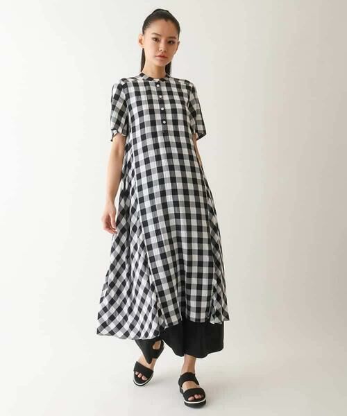 HIROKO BIS GRANDE / ヒロコビス グランデ ロング・マキシ丈ワンピース | 【大きいサイズ】ギンガムサッカーデザインワンピース /洗える | 詳細9