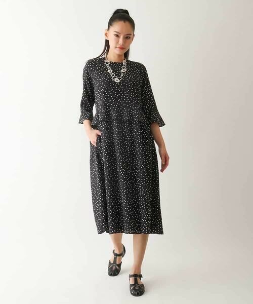 HIROKO BIS GRANDE / ヒロコビス グランデ ロング・マキシ丈ワンピース | 【大きいサイズ】シアーチェックドットプリントワンピース /洗える | 詳細12