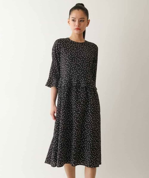 HIROKO BIS GRANDE / ヒロコビス グランデ ロング・マキシ丈ワンピース | 【大きいサイズ】シアーチェックドットプリントワンピース /洗える | 詳細8