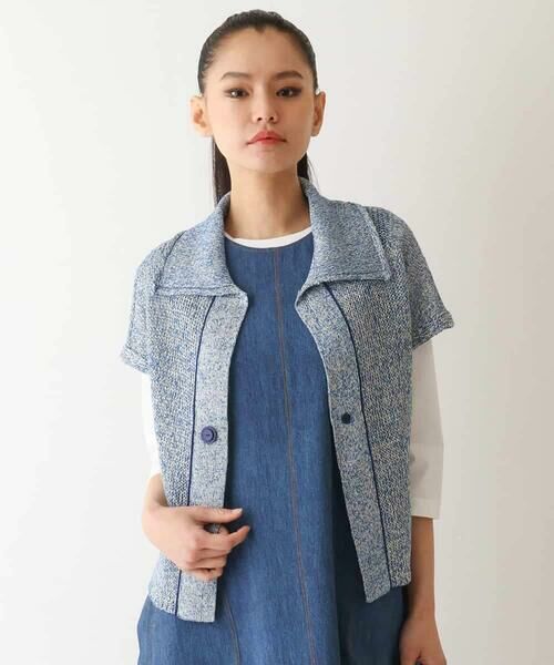 HIROKO BIS GRANDE / ヒロコビス グランデ ベスト | 【大きいサイズ】カラーミックスニットジレ | 詳細6