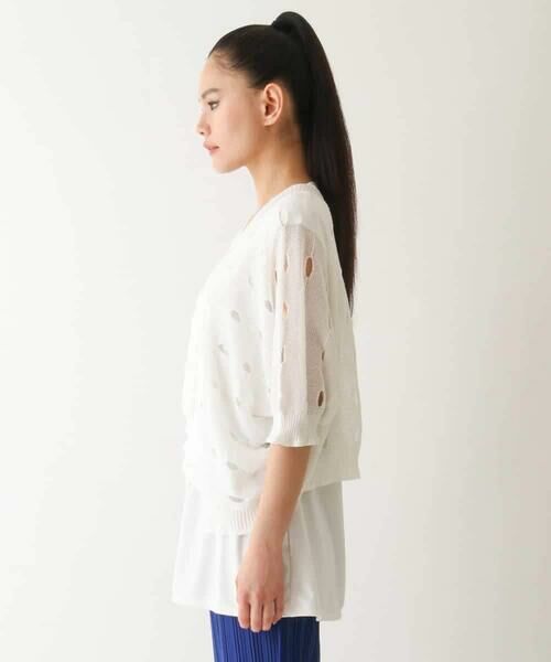 HIROKO BIS GRANDE / ヒロコビス グランデ ニット・セーター | 【大きいサイズ】ドットメッシュニットカーディガン /洗える | 詳細2