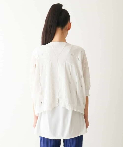 HIROKO BIS GRANDE / ヒロコビス グランデ ニット・セーター | 【大きいサイズ】ドットメッシュニットカーディガン /洗える | 詳細3