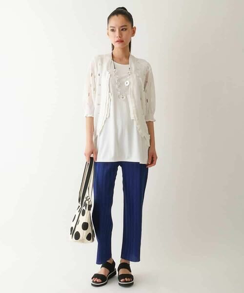 HIROKO BIS GRANDE / ヒロコビス グランデ ニット・セーター | 【大きいサイズ】ドットメッシュニットカーディガン /洗える | 詳細6