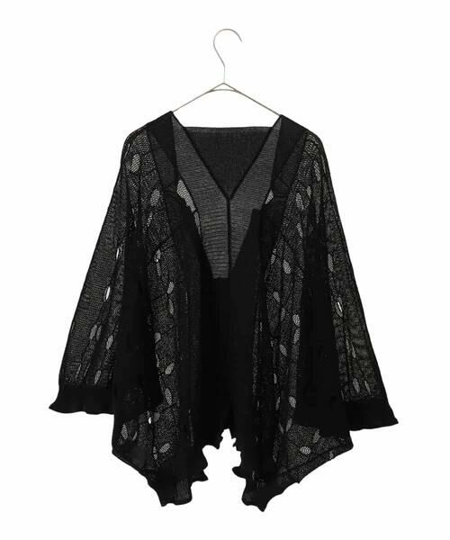 HIROKO BIS GRANDE / ヒロコビス グランデ ニット・セーター | 【大きいサイズ】ドットメッシュニットカーディガン /洗える | 詳細10