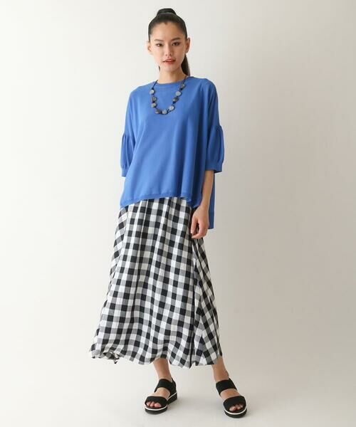 HIROKO BIS GRANDE / ヒロコビス グランデ ロング・マキシ丈スカート | 【大きいサイズ】アシンメトリーヘムギンガムスカート /洗える | 詳細11