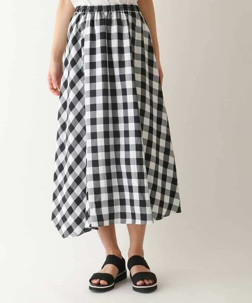 HIROKO BIS GRANDE / ヒロコビス グランデ ロング・マキシ丈スカート | 【大きいサイズ】アシンメトリーヘムギンガムスカート /洗える | 詳細7